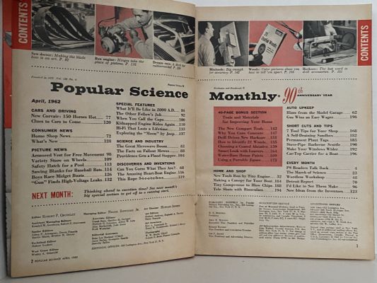 VINTAGE MAGAZINE: Popular Science, Vol. 180, No. 4 - April 1962