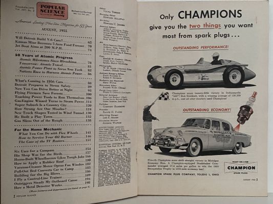 VINTAGE MAGAZINE: Popular Science, Vol. 167, No. 2 - August 1955