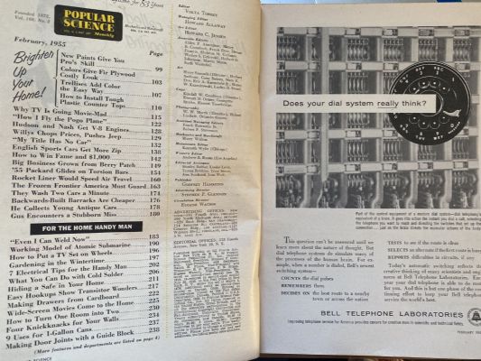 VINTAGE MAGAZINE: Popular Science, Vol. 166, No. 2 - February 1955