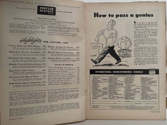 VINTAGE MAGAZINE: Popular Science, Vol. 156, No. 1 - January 1950