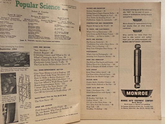 VINTAGE MAGAZINE: Popular Science, Vol. 185, No. 3 - September 1964