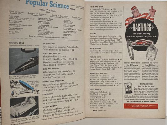 VINTAGE MAGAZINE: Popular Science, Vol. 182, No. 2 - February 1963