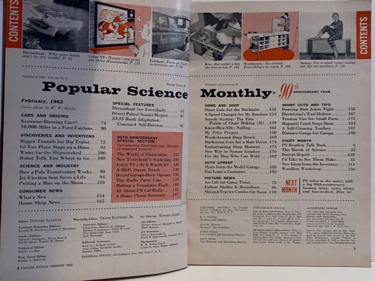 VINTAGE MAGAZINE: Popular Science, Vol. 180, No. 2 - February 1962