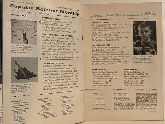 VINTAGE MAGAZINE: Popular Science, Vol. 170, No. 3 - March 1957