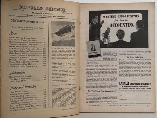 VINTAGE MAGAZINE: Popular Science, Vol. 145, No. 4 - October 1944