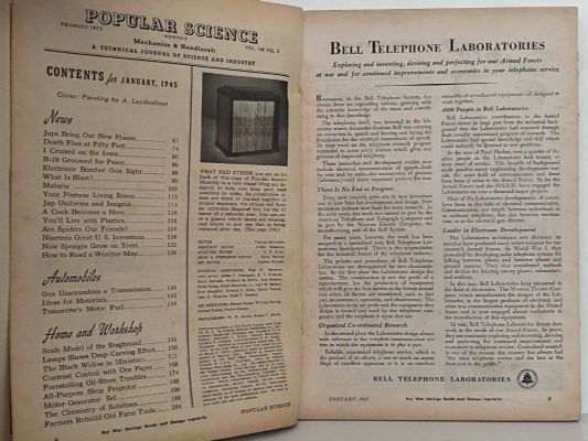 VINTAGE MAGAZINE: Popular Science, Vol. 146, No. 1 - January 1945