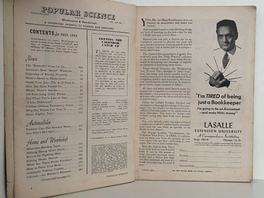 VINTAGE MAGAZINE: Popular Science, Vol. 145, No. 1 - July 1944