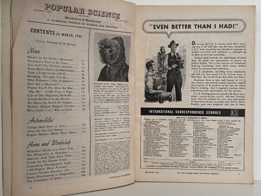 VINTAGE MAGAZINE: Popular Science, Vol 146, No. 3 - March 1945