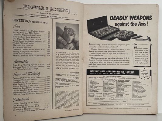 VINTAGE MAGAZINE: Popular Science, Vol 142, No. 2 - February 1943