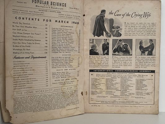 VINTAGE MAGAZINE: Popular Science, Vol 136, No 3. - May 1940