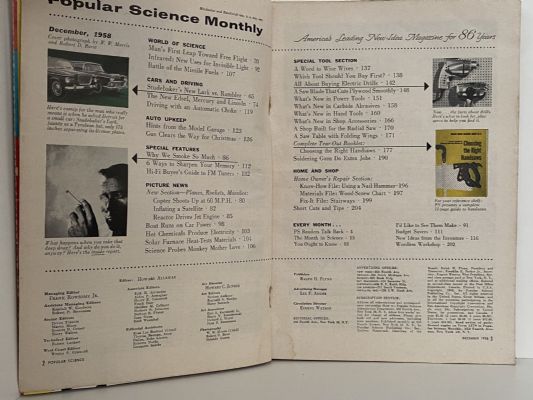 VINTAGE MAGAZINE: Popular Science - December 1958
