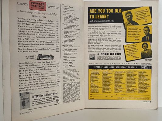 VINTAGE MAGAZINE: Popular Science - August 1956