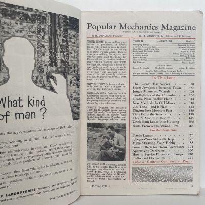 VINTAGE MAGAZINE: Popular Mechanics - Vol. 89, No. 1 - January 1948