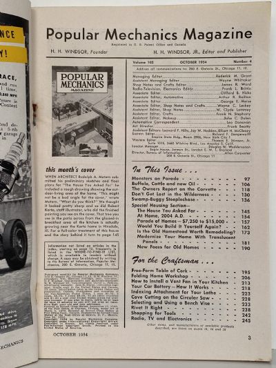 VINTAGE MAGAZINE: Popular Mechanics - Vol. 102, No. 4 - October 1954