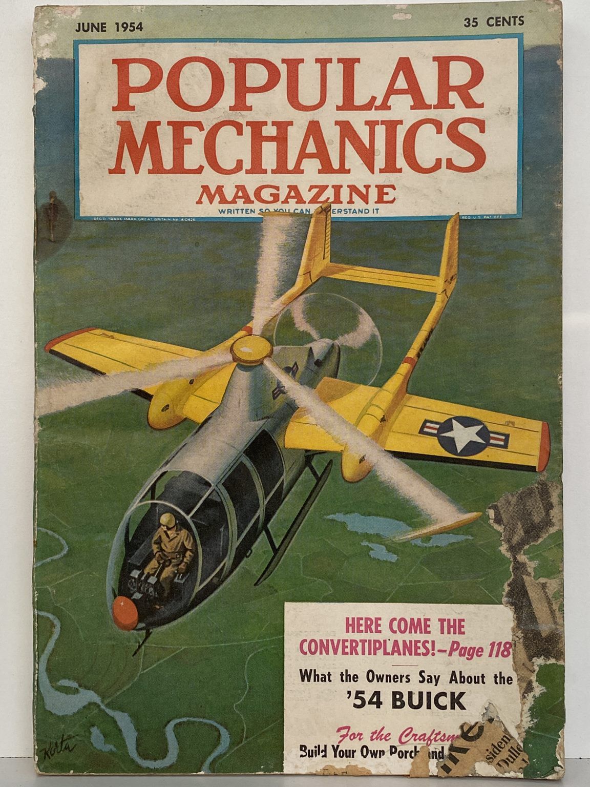VINTAGE MAGAZINE: Popular Mechanics - Vol. 101, No. 6 - June 1954