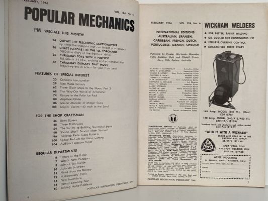 VINTAGE MAGAZINE: Popular Mechanics - Vol. 124, No. 6 - February 1966