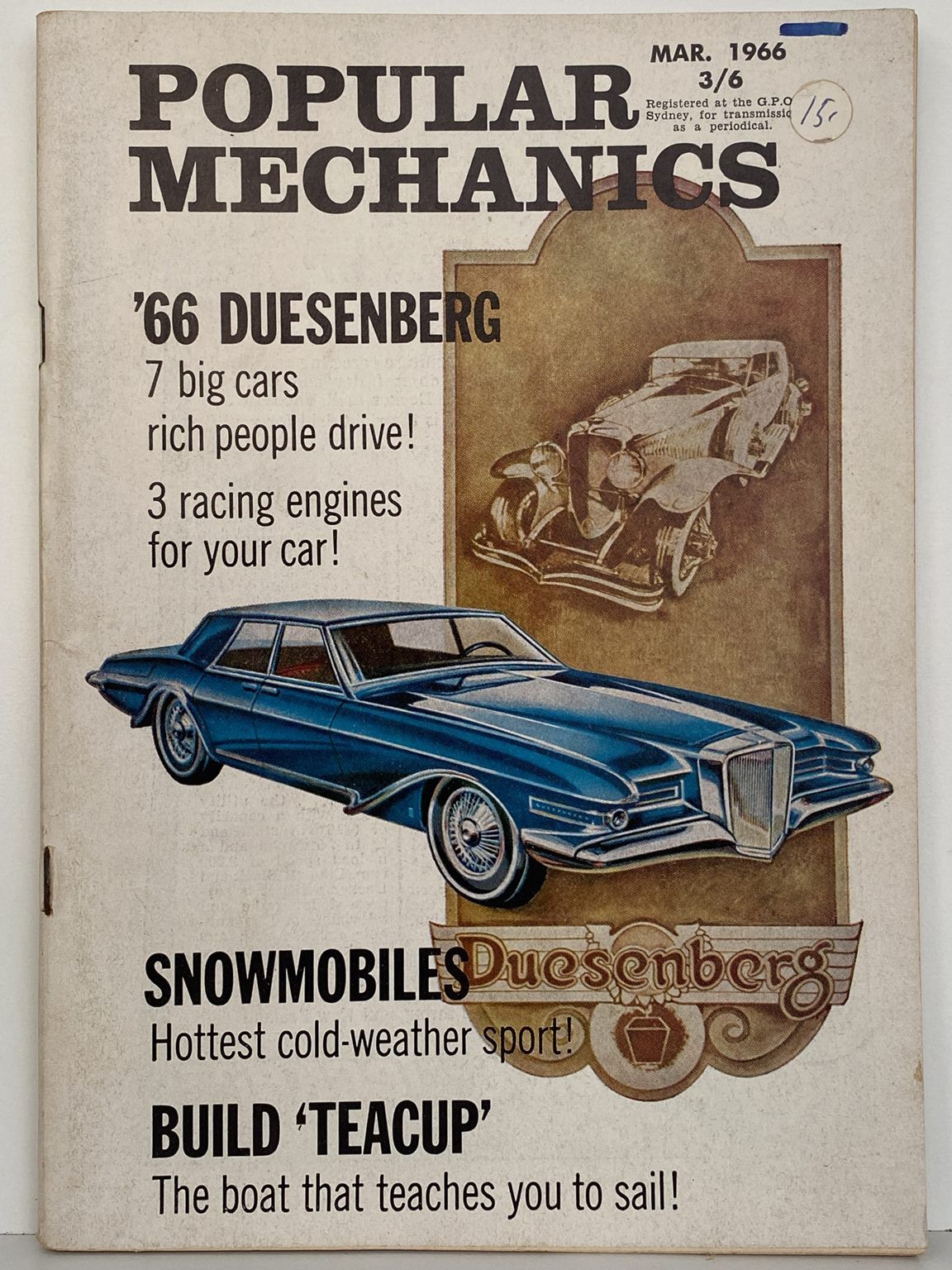 VINTAGE MAGAZINE: Popular Mechanics - Vol. 125, No. 1 - March 1966