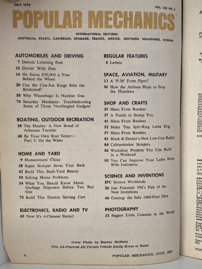 VINTAGE MAGAZINE: Popular Mechanics - Vol. 133, No. 5 - July 1970
