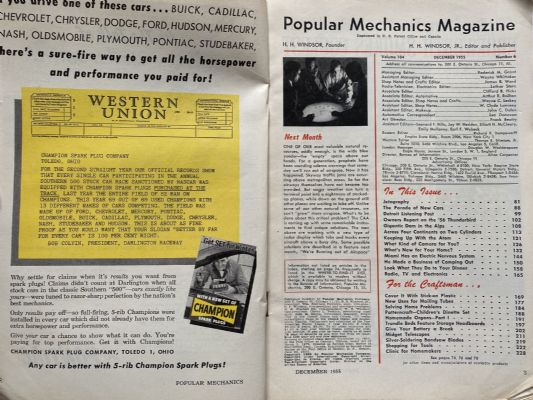 VINTAGE MAGAZINE: Popular Mechanics - Vol. 104, No. 6 - December 1955