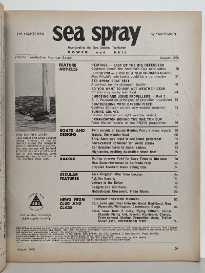VINTAGE MAGAZINE: Sea Spray / Power & Sail - Vol. 25, No. 7 - August 1970