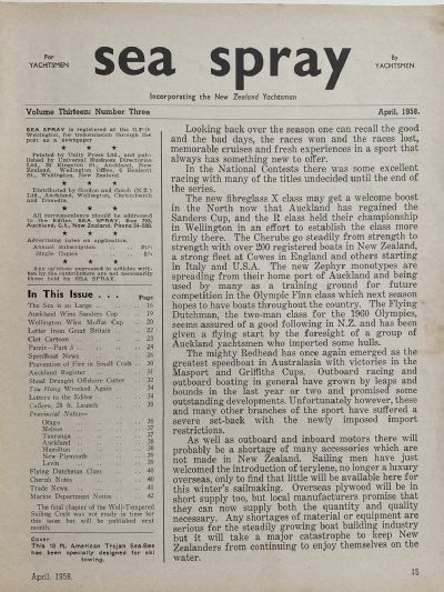VINTAGE MAGAZINE: Sea Spray / Motor & Sail - Vol.13, No. 3 - April 1958