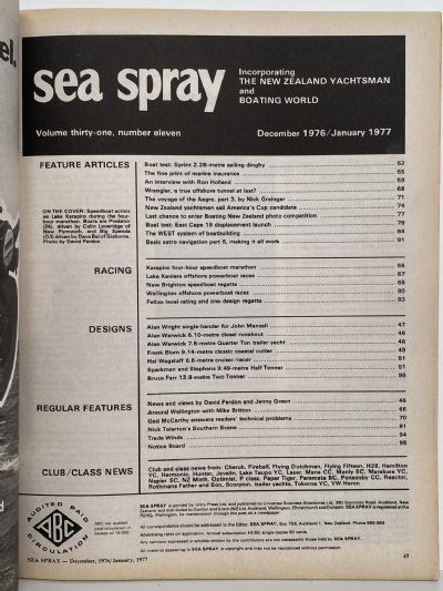 VINTAGE MAGAZINE: Sea Spray - Dec 1976 / Jan 1977