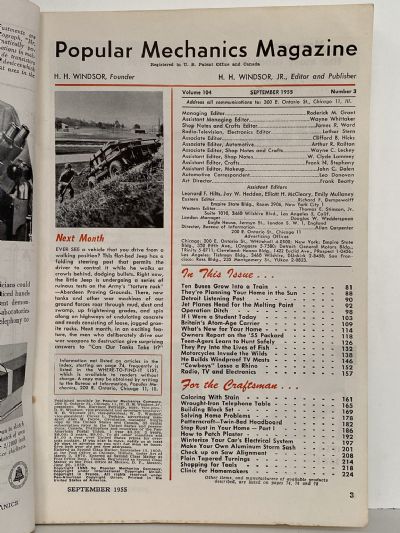 VINTAGE MAGAZINE: Popular Mechanics - Vol. 104, No. 3 - September 1955
