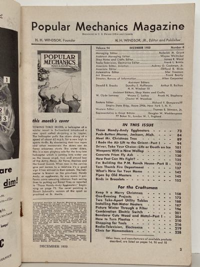 VINTAGE MAGAZINE: Popular Mechanics - Vol. 94, No. 6 - December 1950