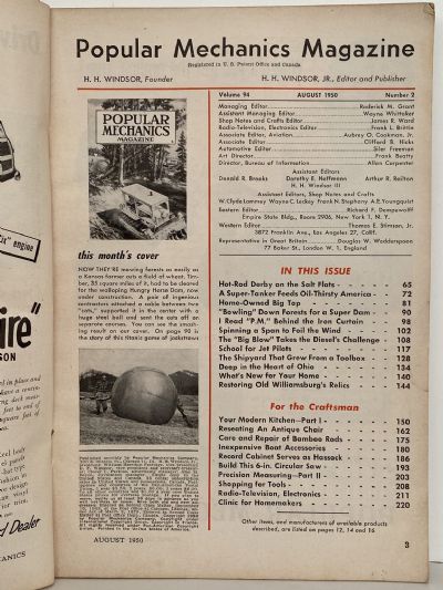 VINTAGE MAGAZINE: Popular Mechanics - Vol. 94, No. 2 - August 1950