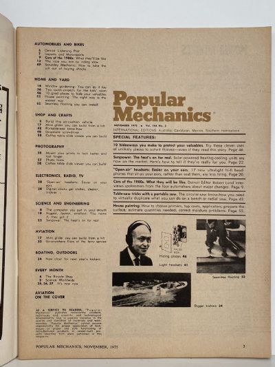 VINTAGE MAGAZINE: Popular Mechanics - Vol. 144, No. 3 - November 1975