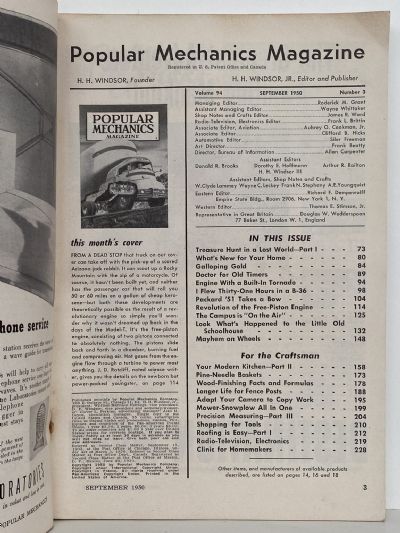 VINTAGE MAGAZINE: Popular Mechanics - Vol. 94, No. 3 - September 1950