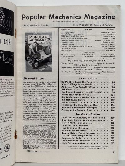 VINTAGE MAGAZINE: Popular Mechanics - Vol. 96, No. 1 - July 1951