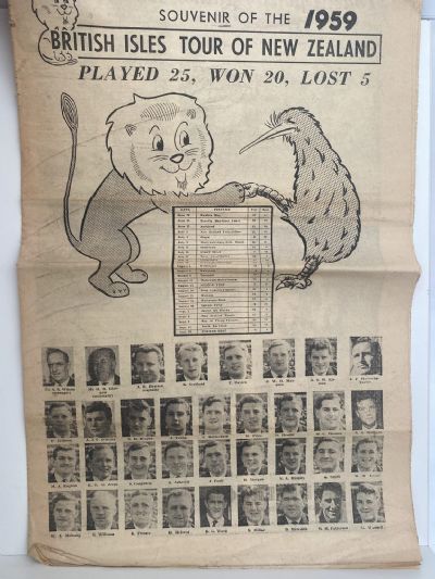 OLD NEWSPAPER: Star Sports Saturday, 26 September 1959, British Rugby Tour of NZ
