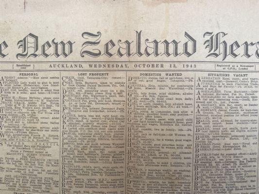 OLD NEWSPAPER: The New Zealand Herald, 13 October 1943