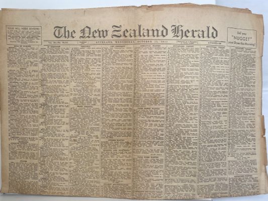 OLD NEWSPAPER: The New Zealand Herald, 13 October 1943
