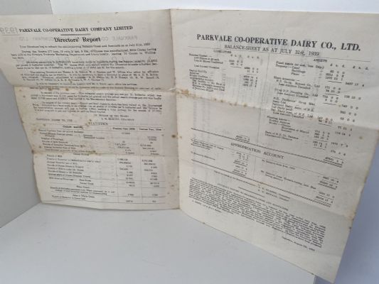 PARKVALE CO-OPERATIVE DAIRY CO. Ltd, Carterton - Annual Report 1939