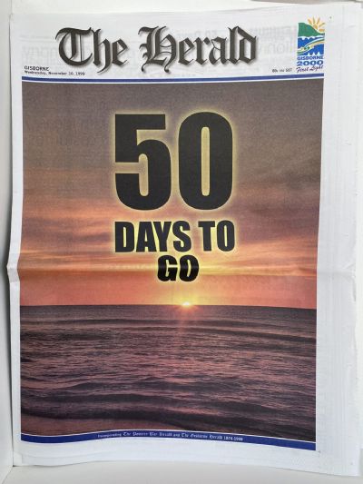 OLD NEWSPAPERS: 3x The Herald, Gisborne 2000 - New millennium
