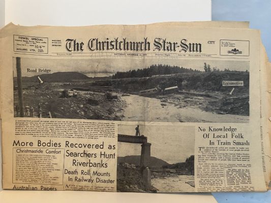 OLD NEWSPAPER: The Christchurch Star-Sun, 26 December 1953 - Tangiwai Disaster