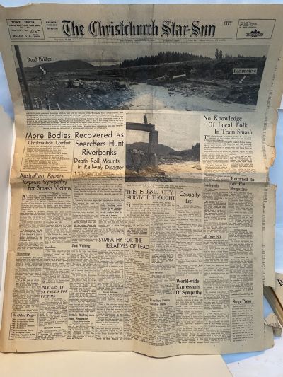 OLD NEWSPAPER: The Christchurch Star-Sun, 26 December 1953 - Tangiwai Disaster