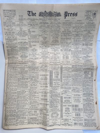 OLD NEWSPAPER: The Press, Christchurch - 3 September 1956