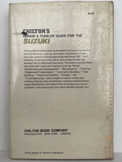 CHILTON'S SUZUKI Repair and Tune Up Guide - 2 Stroke Singles & Twins 1965 - 1972