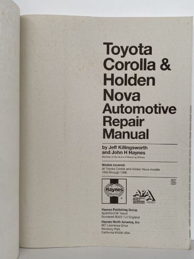 TOYOTA COROLLA 1993 to 1996 - Owners Workshop Manual