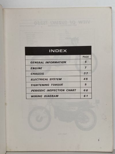 SUZUKI TS250 Motorcycle Owners Workshop Manual