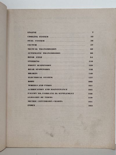 FORD Falcon and Fairlane 6 Repair Manual - Series XY-ZD, XA-ZF, XB-ZG