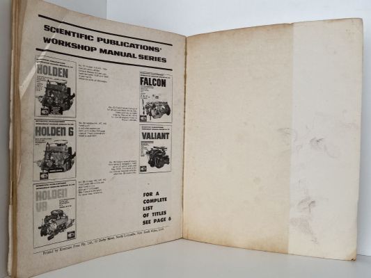 FORD Falcon and Fairlane 6 Repair Manual - Series XY-ZD, XA-ZF, XB-ZG