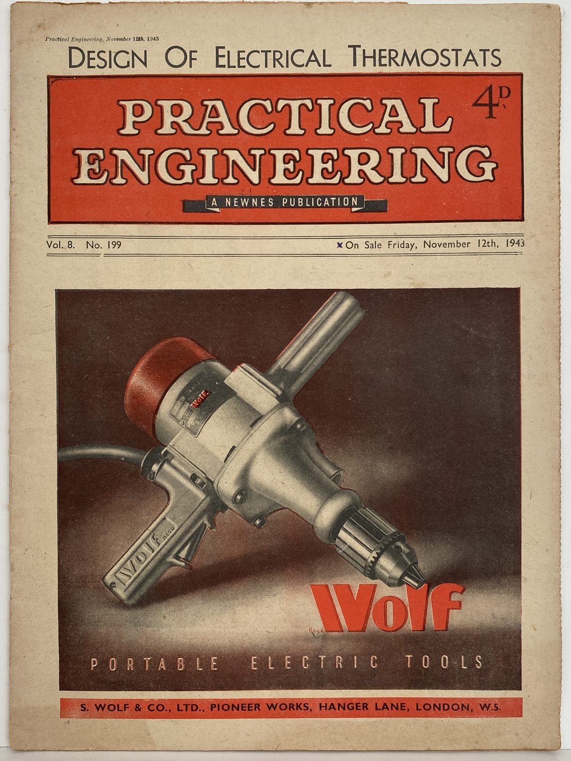 VINTAGE MAGAZINE: Practical Engineering - Vol. 8, No. 199 - 12 November 1943