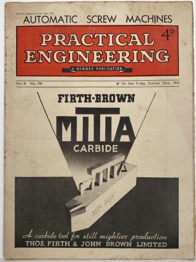 VINTAGE MAGAZINE: Practical Engineering - Vol. 8, No. 196 - 22 October 1943 