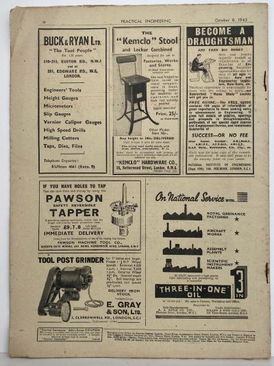 VINTAGE MAGAZINE: Practical Engineering - Vol. 8, No. 194 - 8 October 1943