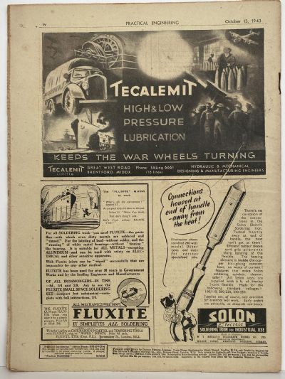 VINTAGE MAGAZINE: Practical Engineering - Vol. 8, No. 195 - 15 October 1943