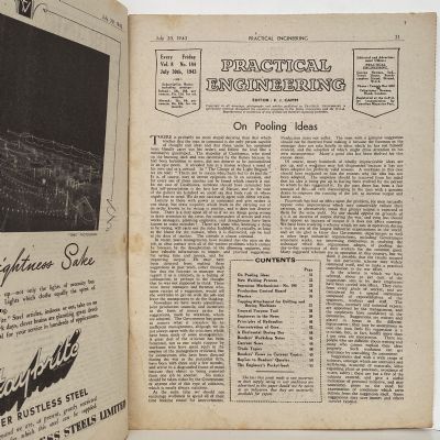 VINTAGE MAGAZINE: Practical Engineering - Vol. 8, No. 184 - 30 July 1943